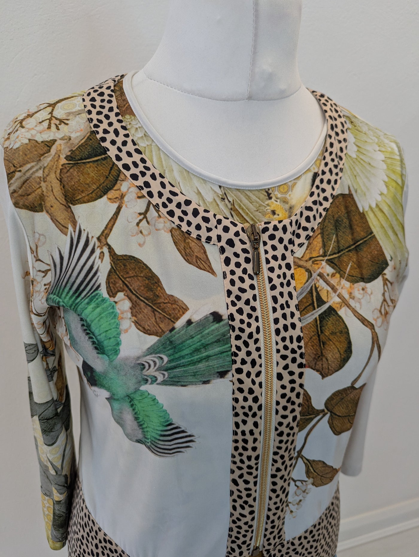Blu Blanc Rouge Floral/Bird Print Jacket & Top Size 14
