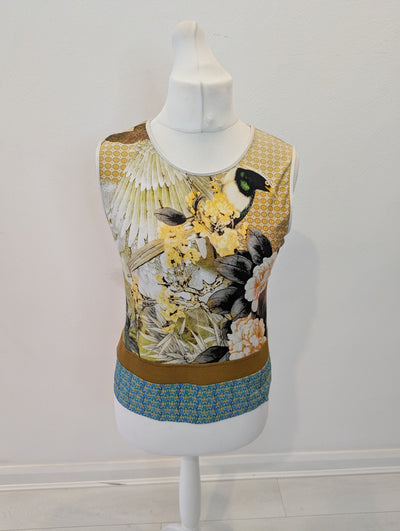 Blu Blanc Rouge Floral/Bird Print Jacket & Top Size 14