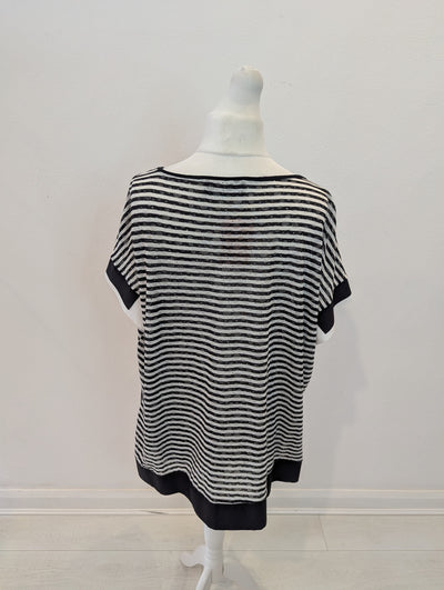 Ozai N KU Black/White Stripe Top Size Medium