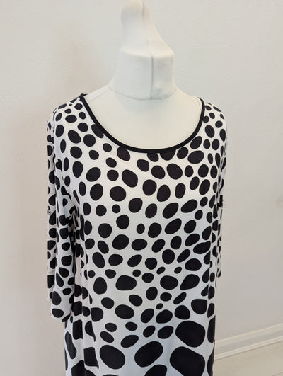 Naya Black/Cream Spot Maxi Dress One Size