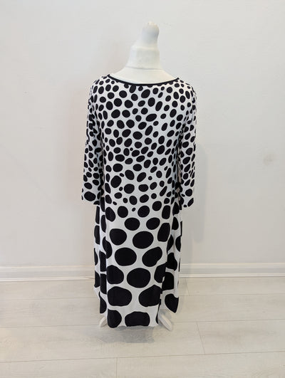 Naya Black/Cream Spot Maxi Dress One Size
