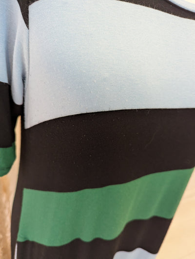 Alembika Green/Black Striped Maxi Dress Size 12
