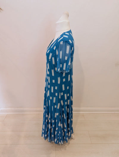 Glitz Turquoise/White Dress/Jacket Size 18