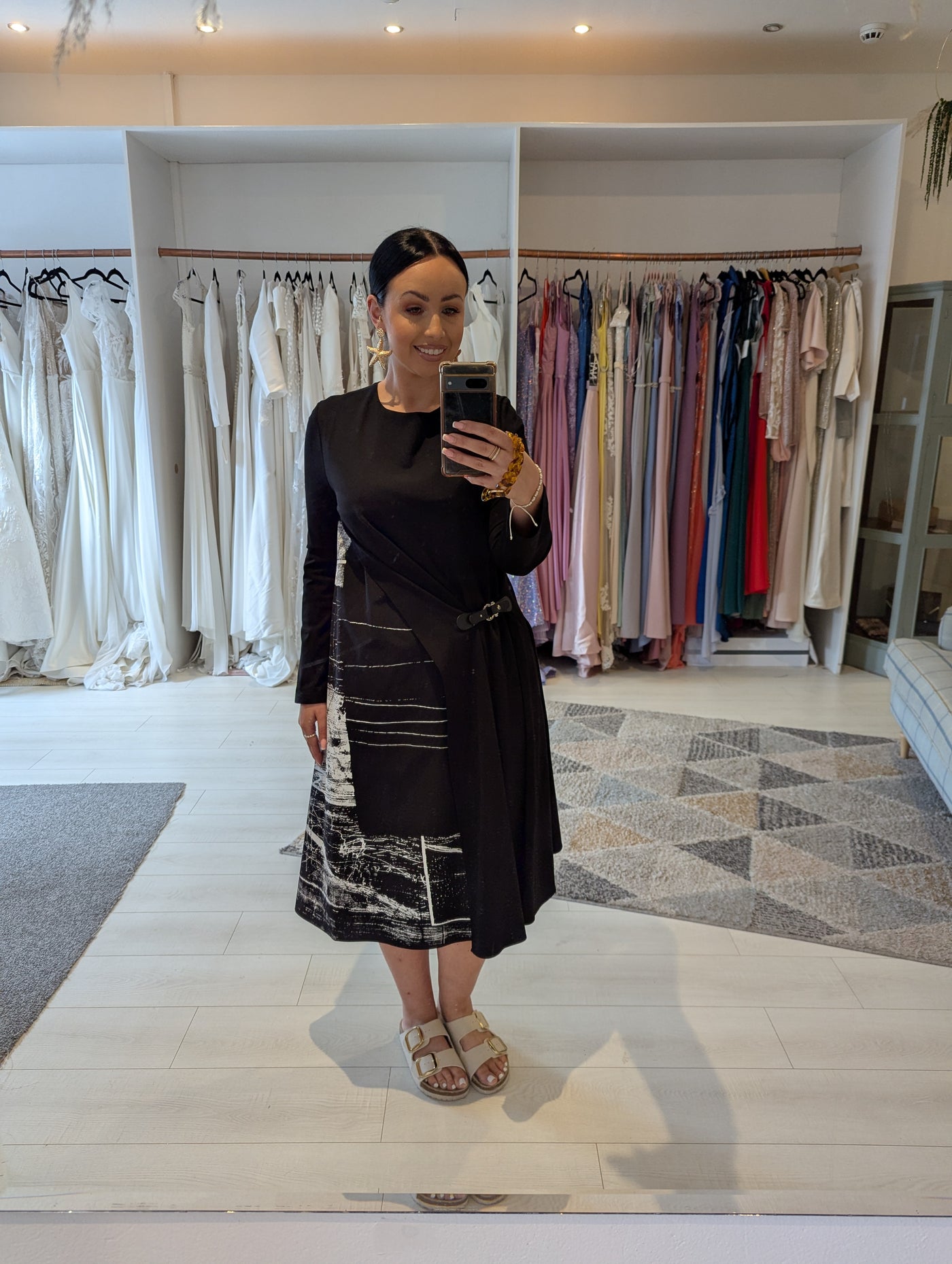 Uchuu Montreal Black/White Jersey Mix Dress One Size