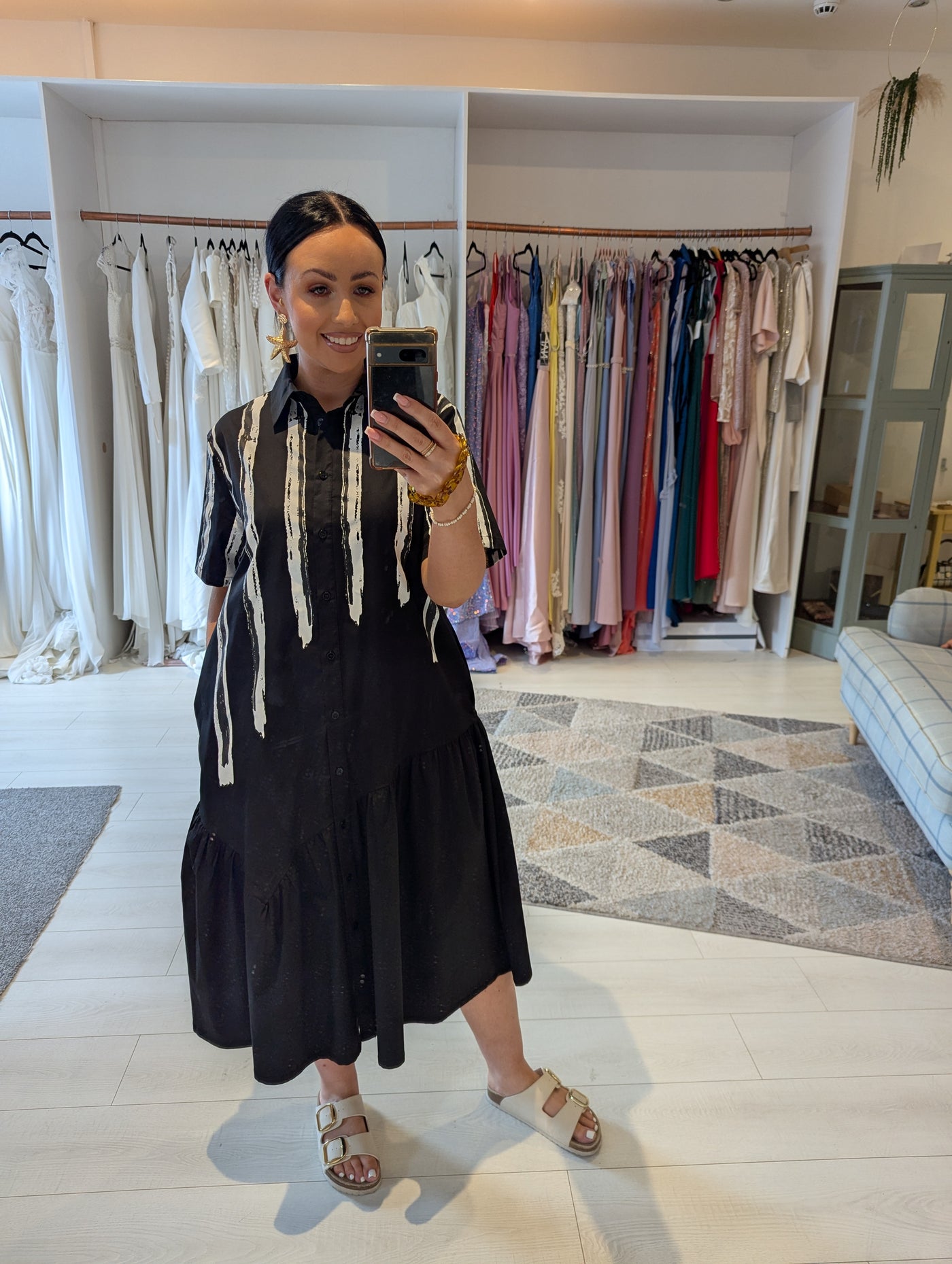 Uchuu Montreal Black/White Shirt Dress One Size
