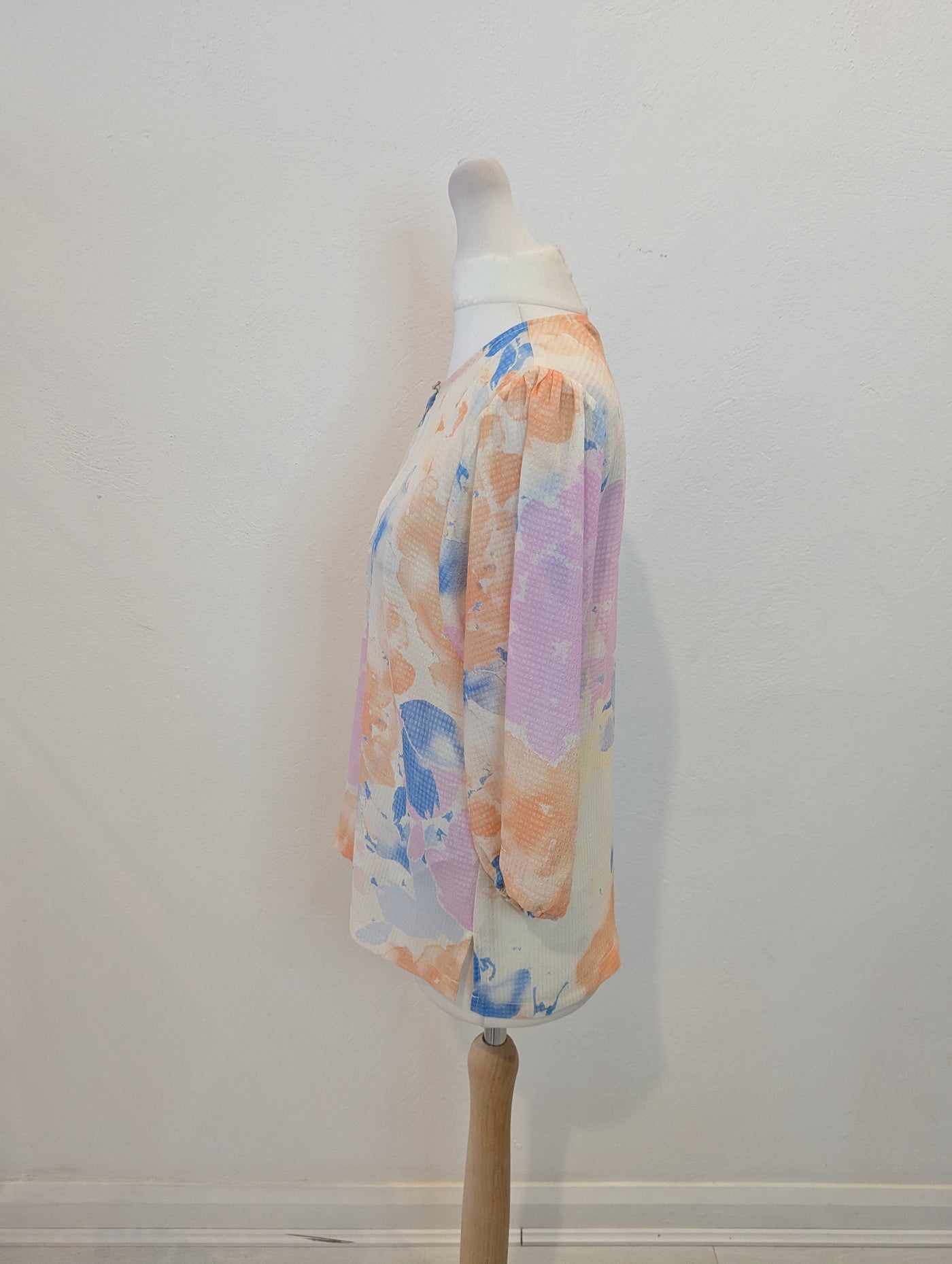 Soaked Peach Floral Top XS