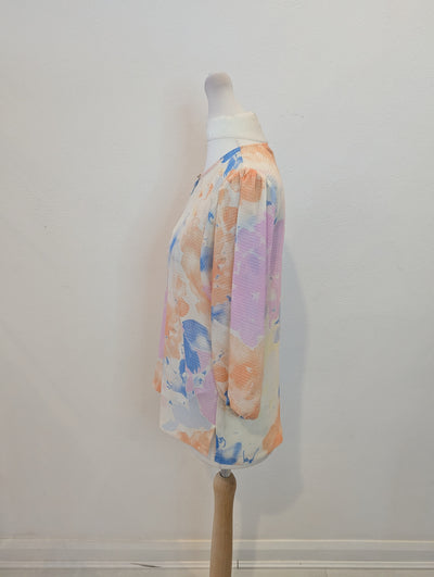 Soaked Peach Floral Top XS