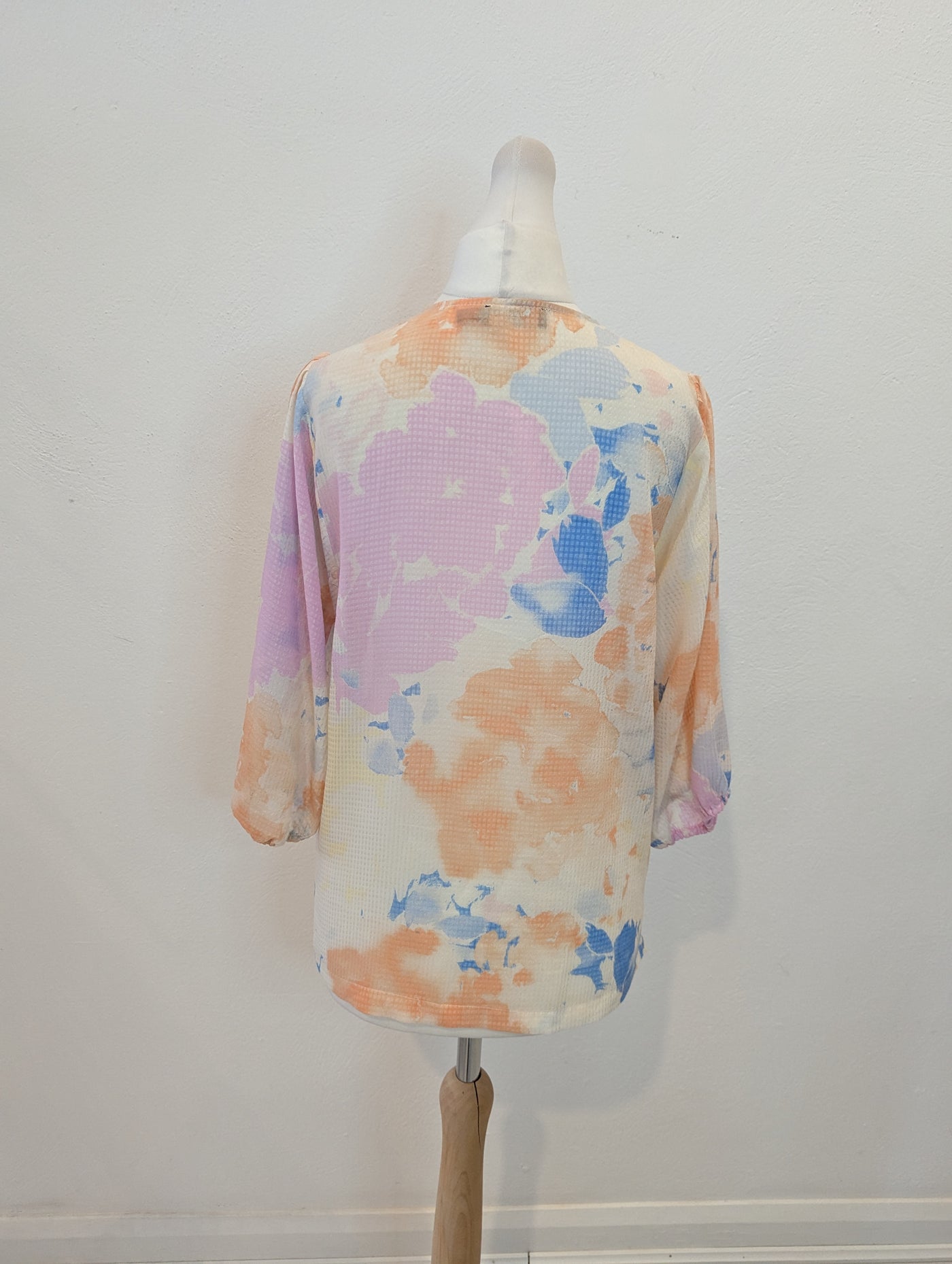 Soaked Peach Floral Top XS