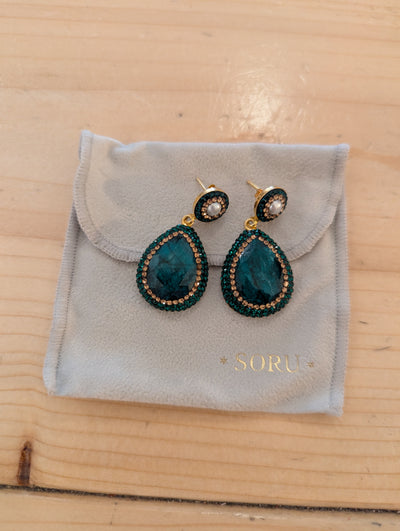 Soru Green Stone earrings