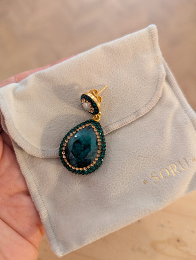 Soru Green Stone earrings