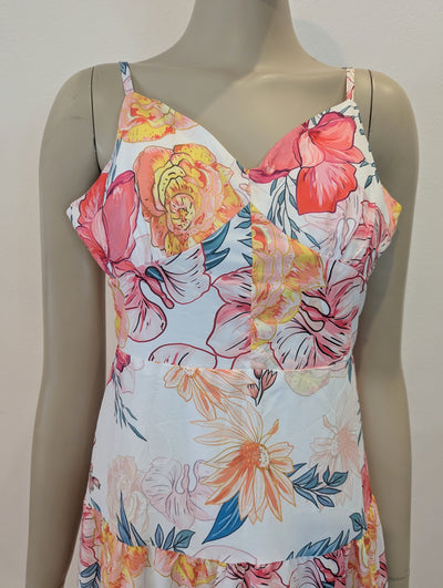 Flammode White  Flower Dress S\M NWT