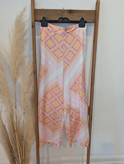 Coster Copenhagen Pink Print Trousers 6 RRP £109
