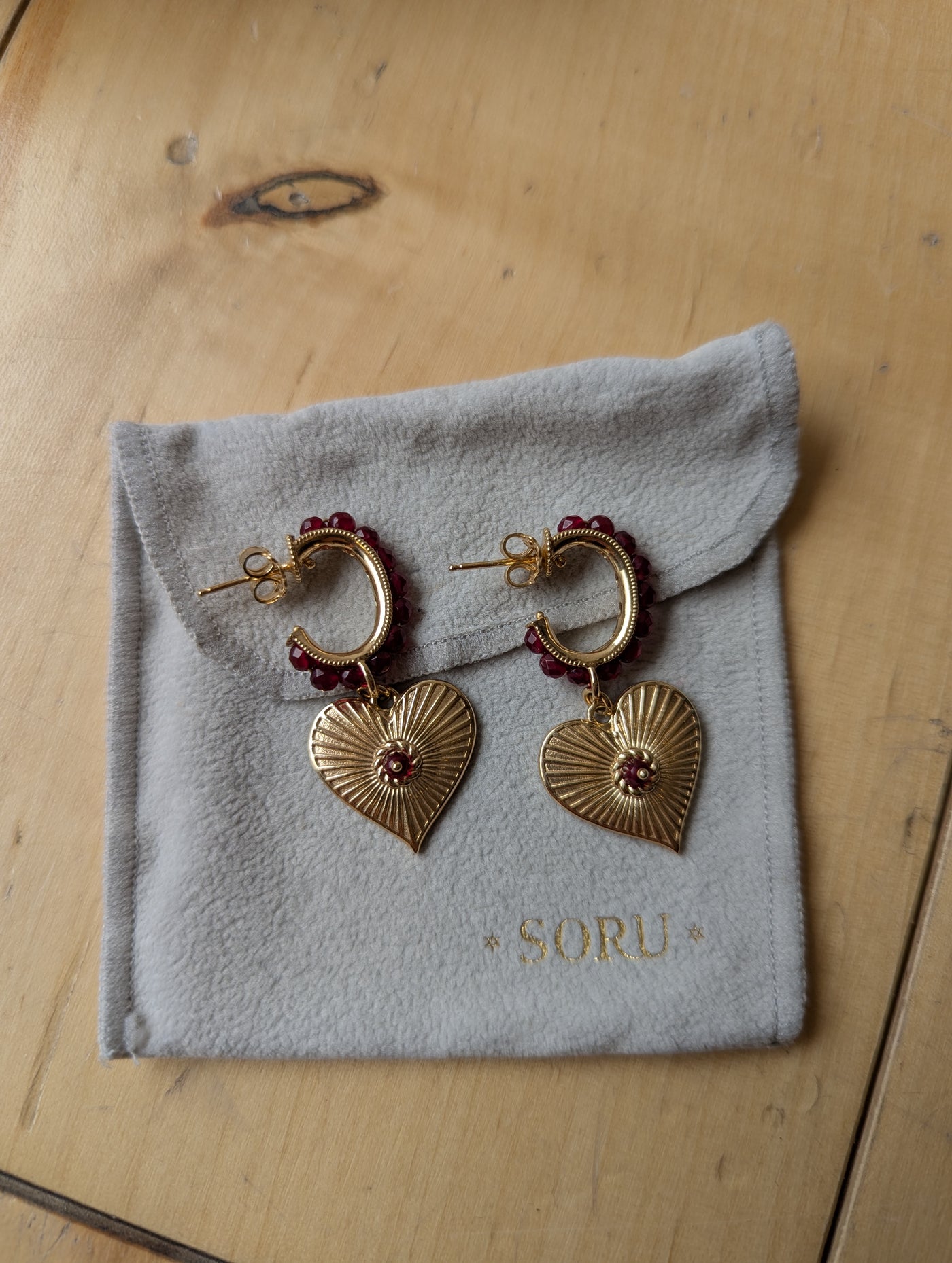 Soru Red Heart Earrings