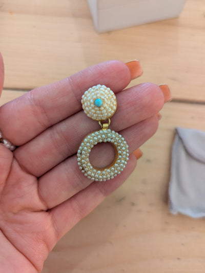 Soru Pearl Circle Earrings