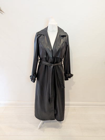 Copperrose Black Pleather Coat S