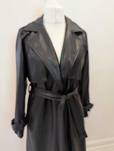 Copperrose Black Pleather Coat S