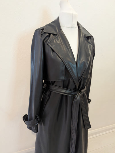 Copperrose Black Pleather Coat S