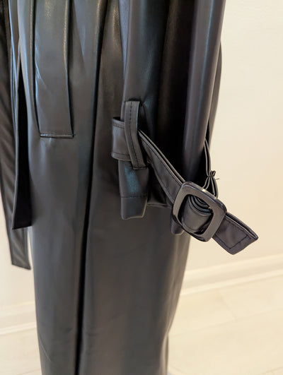 Copperrose Black Pleather Coat S
