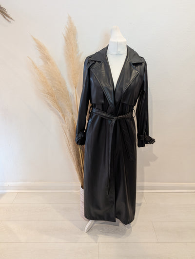 Copperrose Black Pleather Coat S
