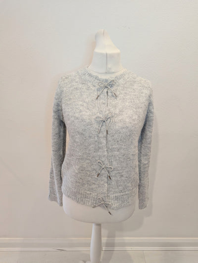 Bisou's Project Grey Diamante Bow Cardigan S/M