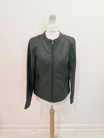 B Young Green Pleather Jacket 8 RRP £59.99