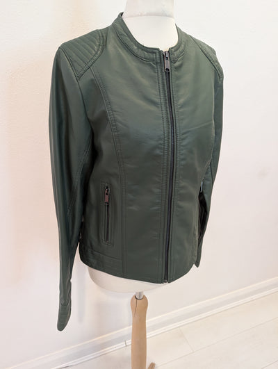 B Young Green Pleather Jacket 8 RRP £59.99