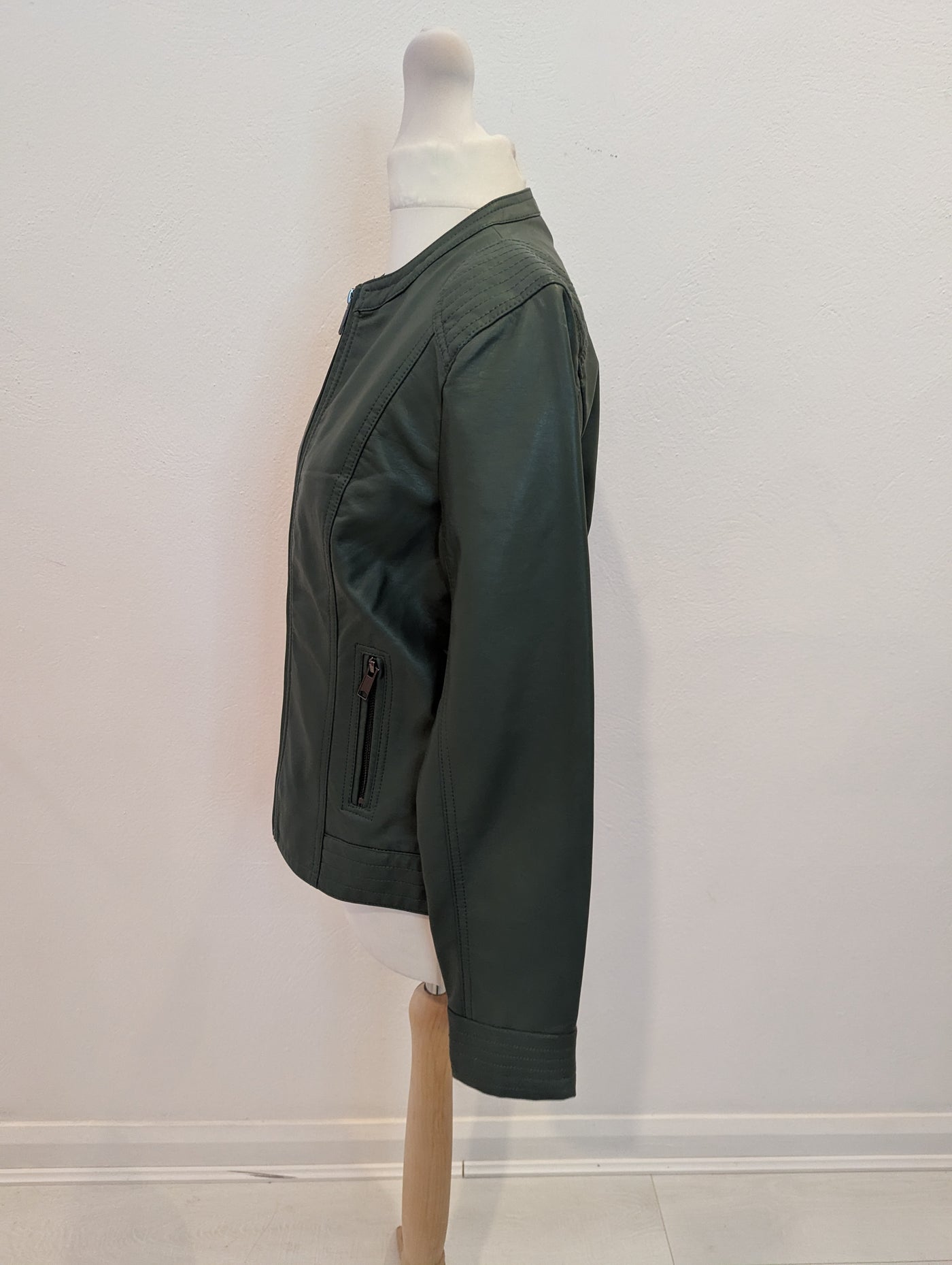 B Young Green Pleather Jacket 8 RRP £59.99