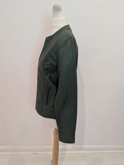 B Young Green Pleather Jacket 8 RRP £59.99