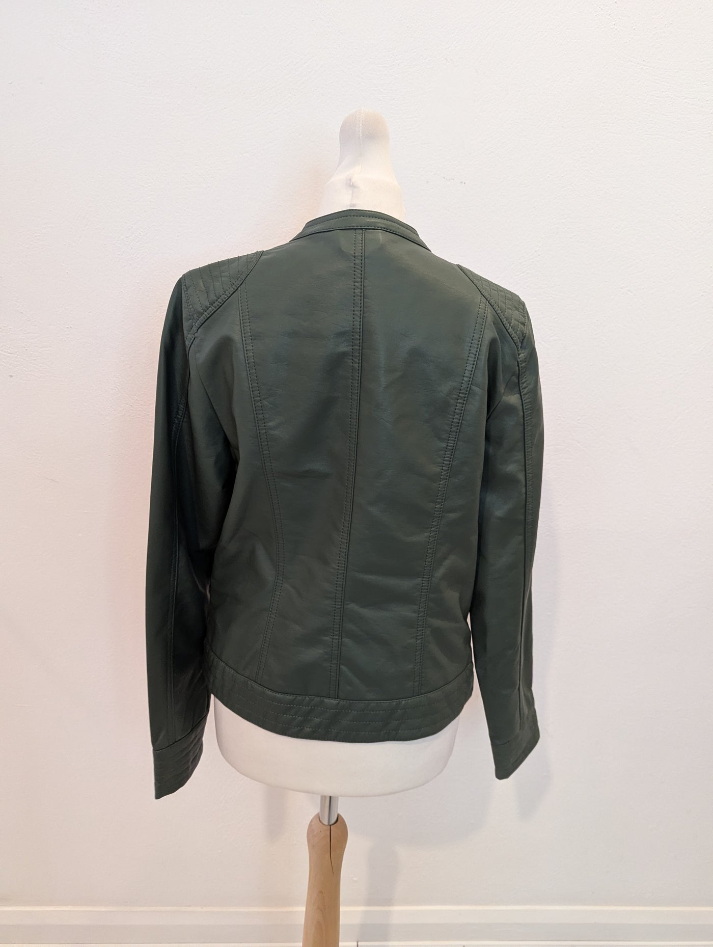 B Young Green Pleather Jacket 8 RRP £59.99