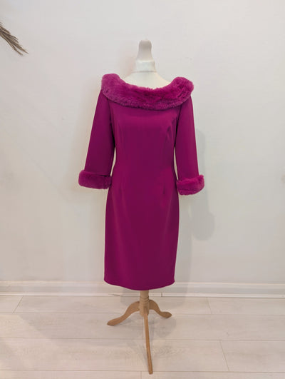 Giorgia Jo Pink Faux Fur Cuff Dress 8