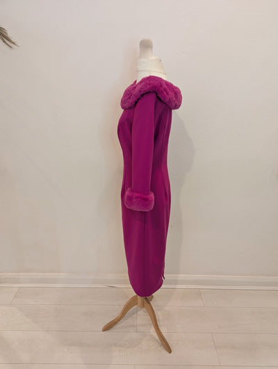 Giorgia Jo Pink Faux Fur Cuff Dress 8