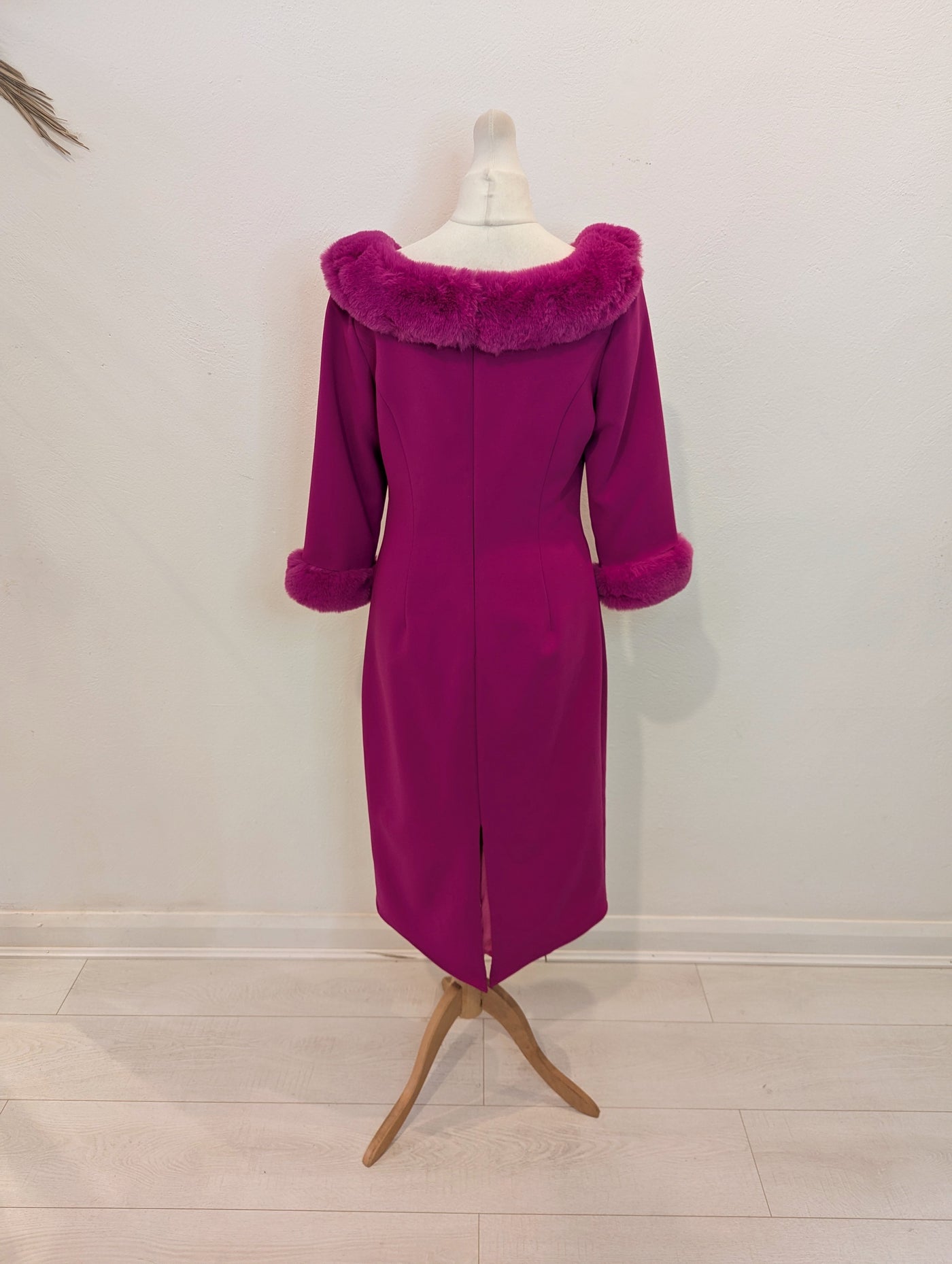 Giorgia Jo Pink Faux Fur Cuff Dress 8