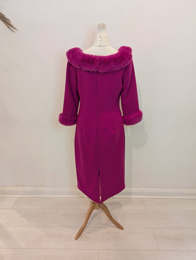 Giorgia Jo Pink Faux Fur Cuff Dress 8