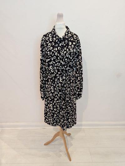Esqualo Black & White Animal Shirt Dress 14/16 NWT £105