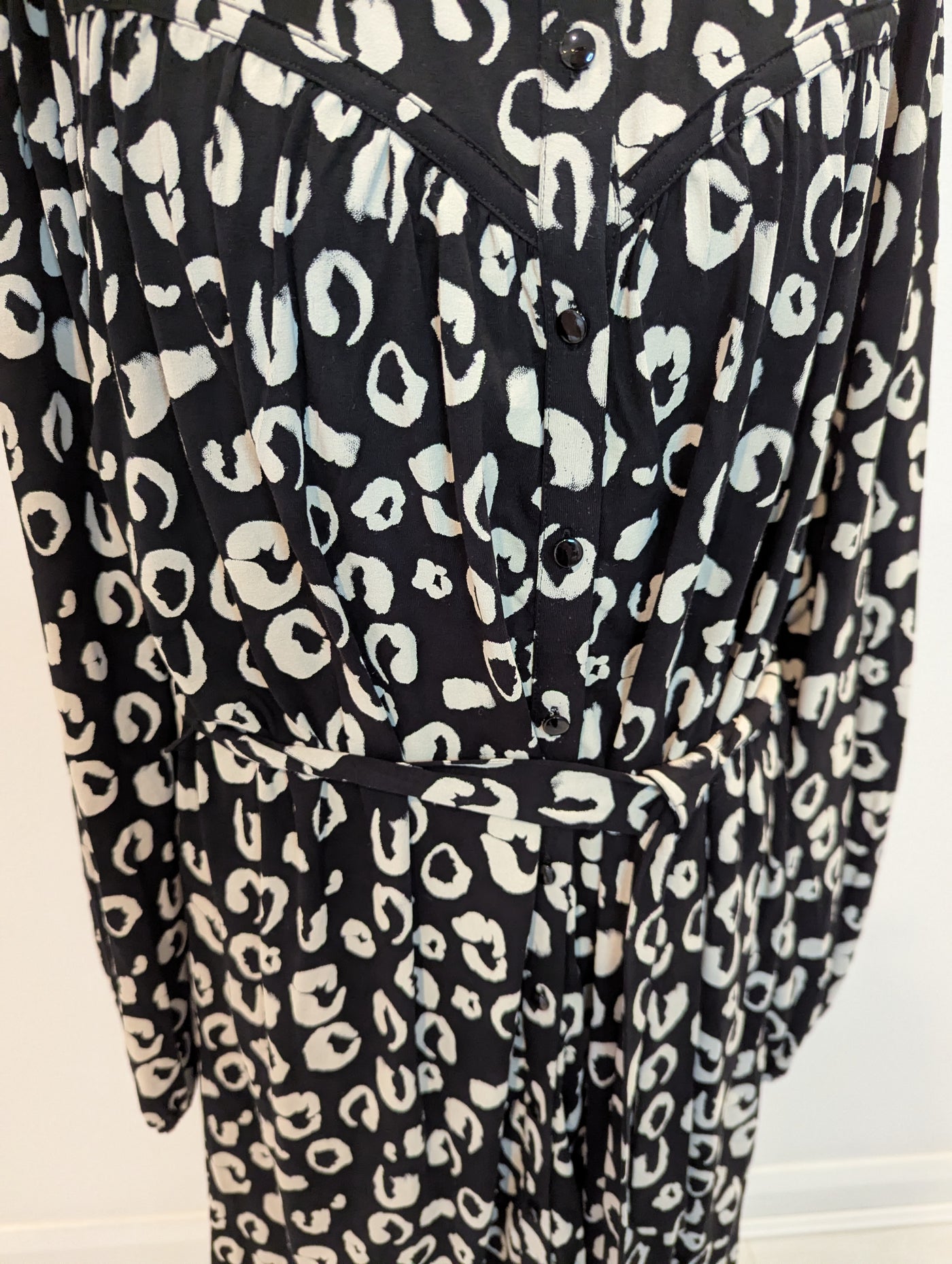 Esqualo Black & White Animal Shirt Dress 14/16 NWT £105