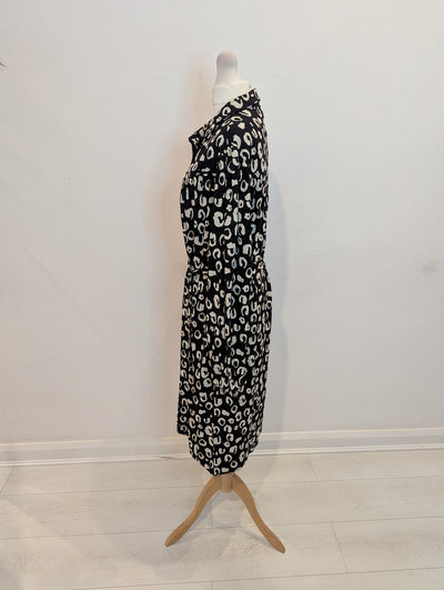 Esqualo Black & White Animal Shirt Dress 14/16 NWT £105