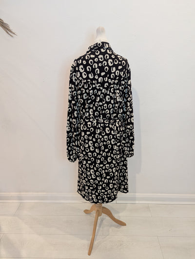 Esqualo Black & White Animal Shirt Dress 14/16 NWT £105