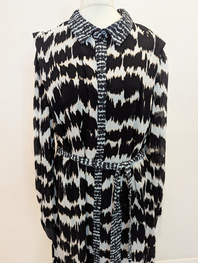 Esqualo Black & White Shirt Dress 14 NWT £105