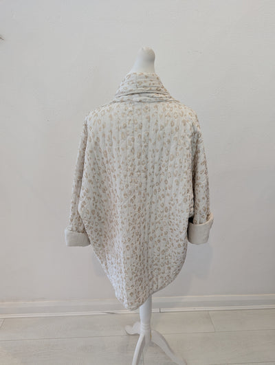 Style Hax cream animal print jacket One Size