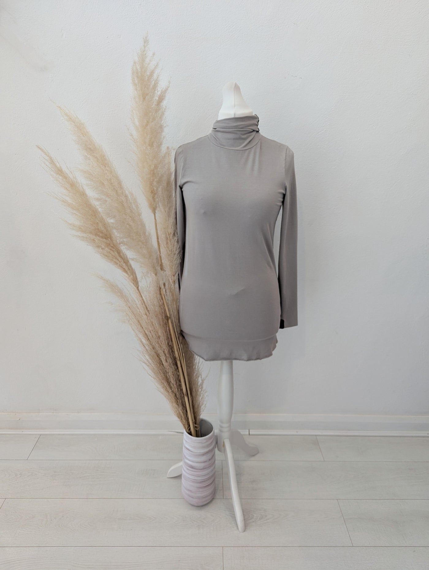 Henriette Steffensen Grey Roll Neck Tunic Medium