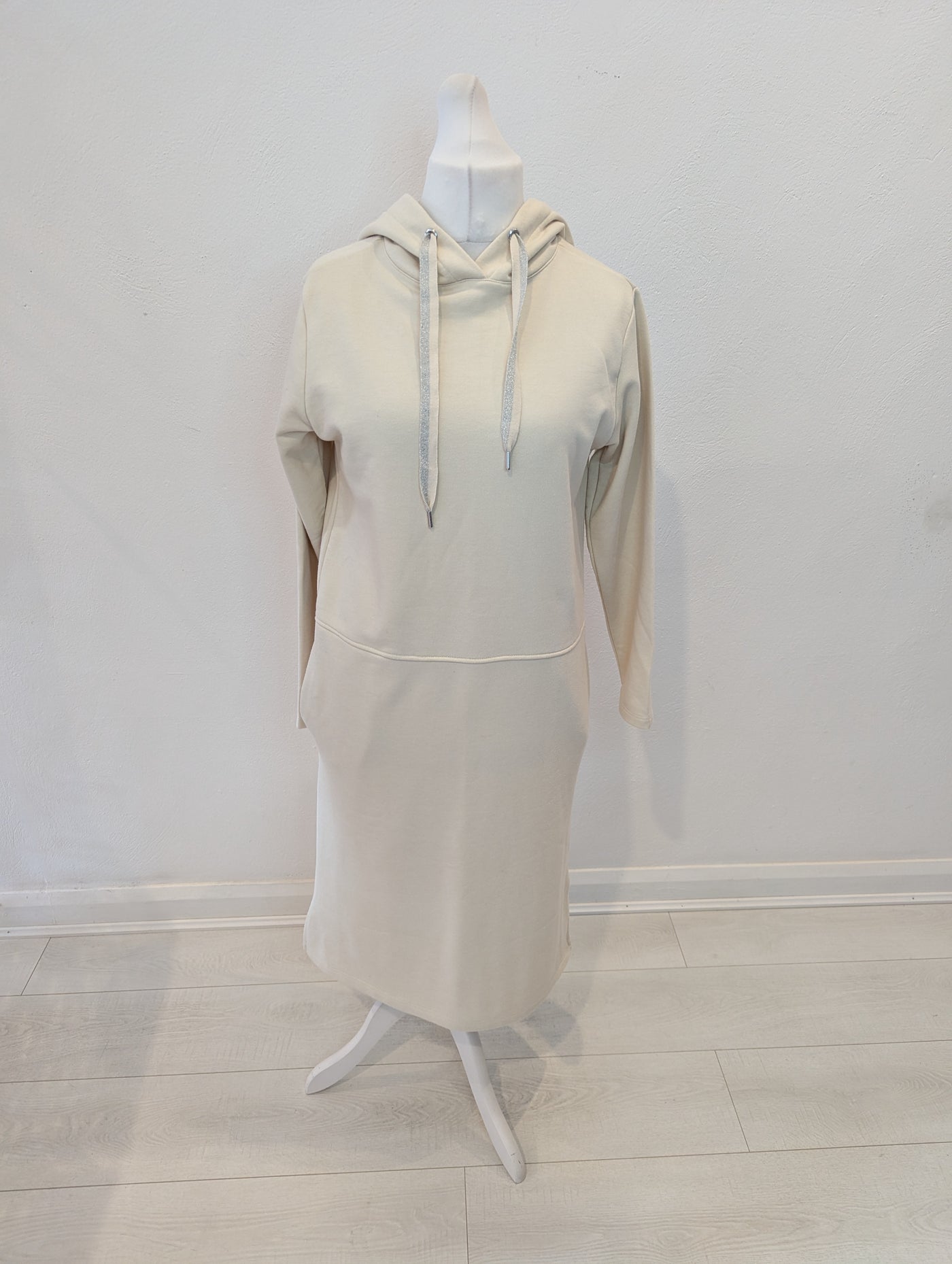 Milano Italy Cream Hooded Dress XS