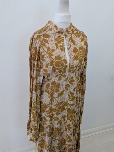 Zara Mustard Floral Maxi Dress S