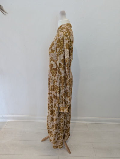 Zara Mustard Floral Maxi Dress S