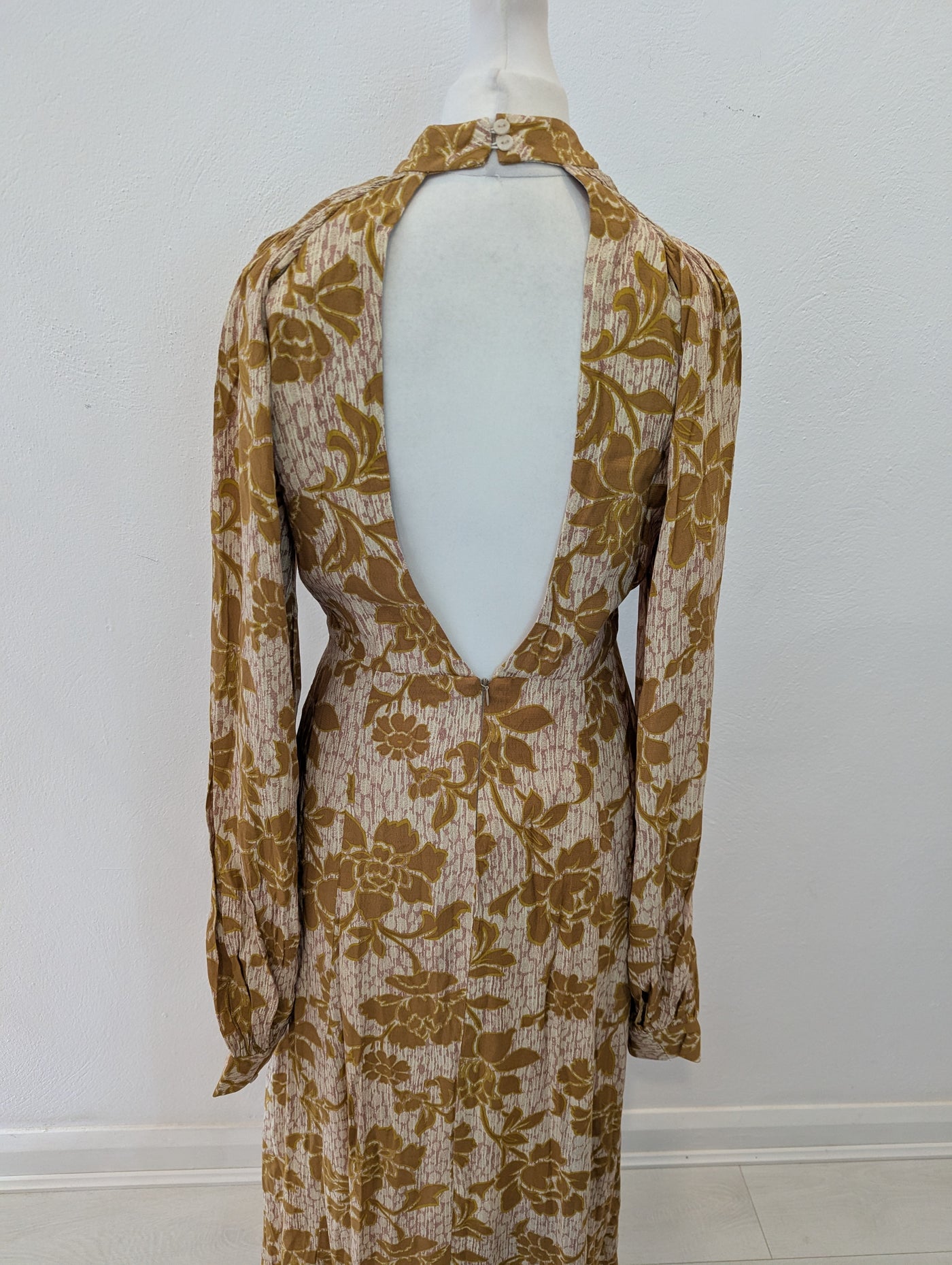 Zara Mustard Floral Maxi Dress S