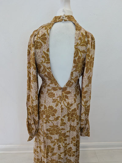 Zara Mustard Floral Maxi Dress S