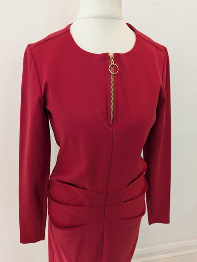 Summum Woman Red Pencil Zip Dress 6