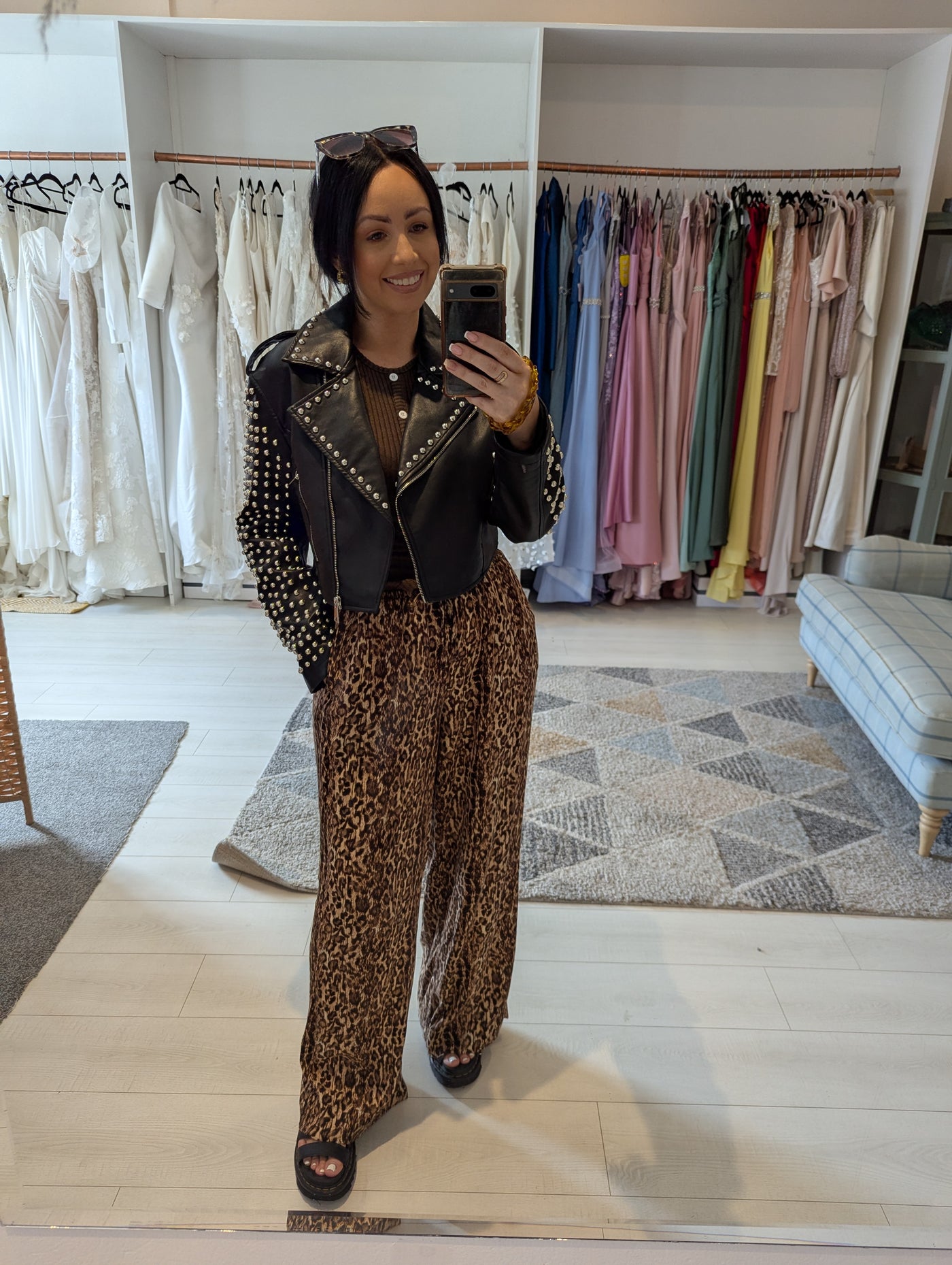 Flamode Studded Pleather Jacket S NWT RRP £98.99