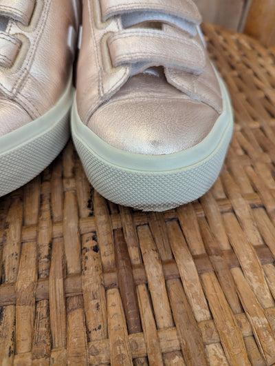 Veja Gold Velcro Trainers Size 5