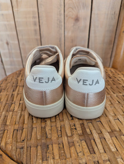Veja Gold Velcro Trainers Size 5