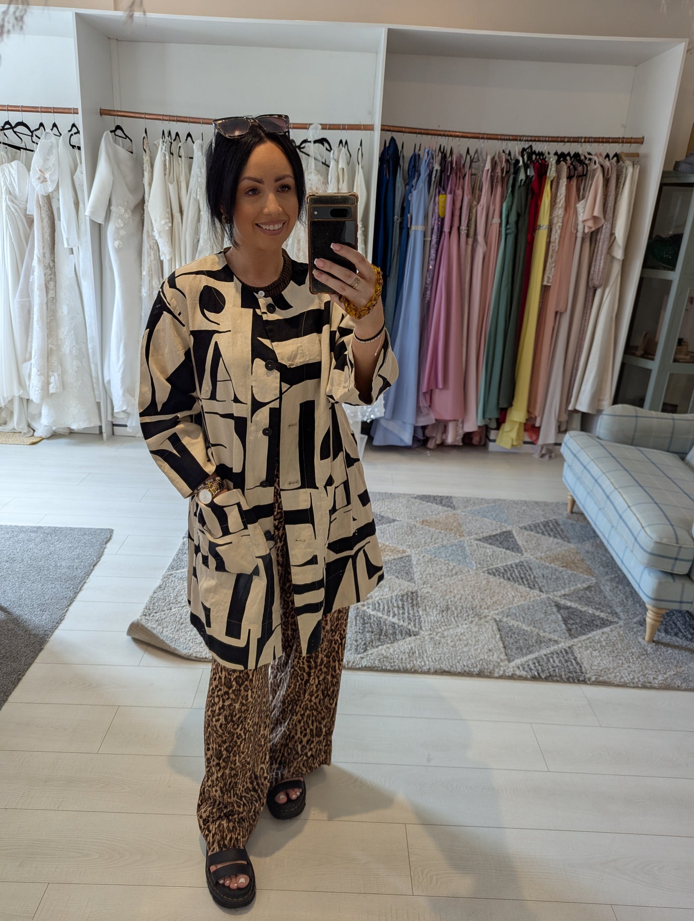 Bitte Kai Rand Black/Cream Linen Jacket Large